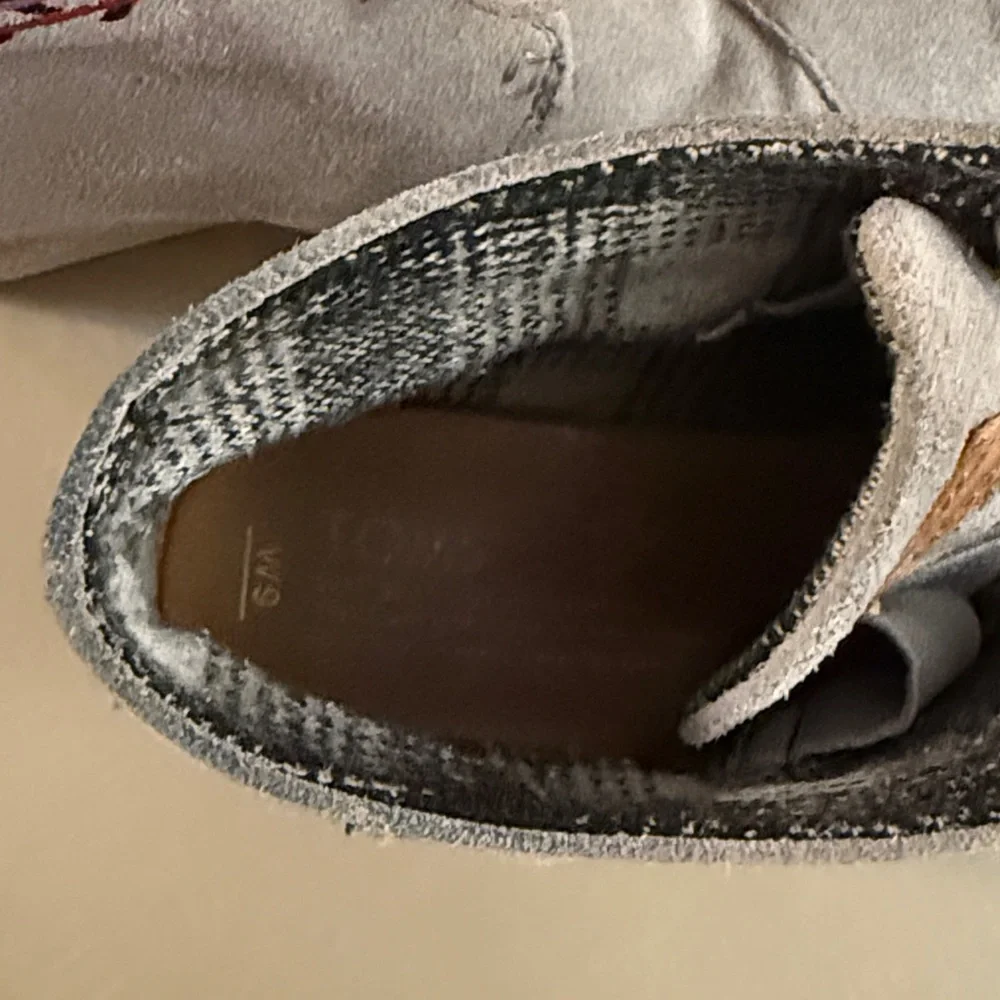 Toms grey Aztec suede wedge boots Women’s 9